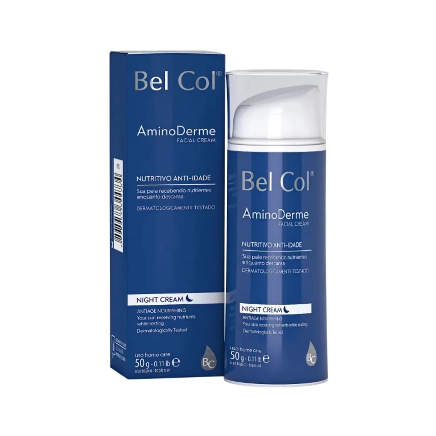 Bel Col Creme Hidratante Aminoderme Noturno Colageno 50ml — foto 1