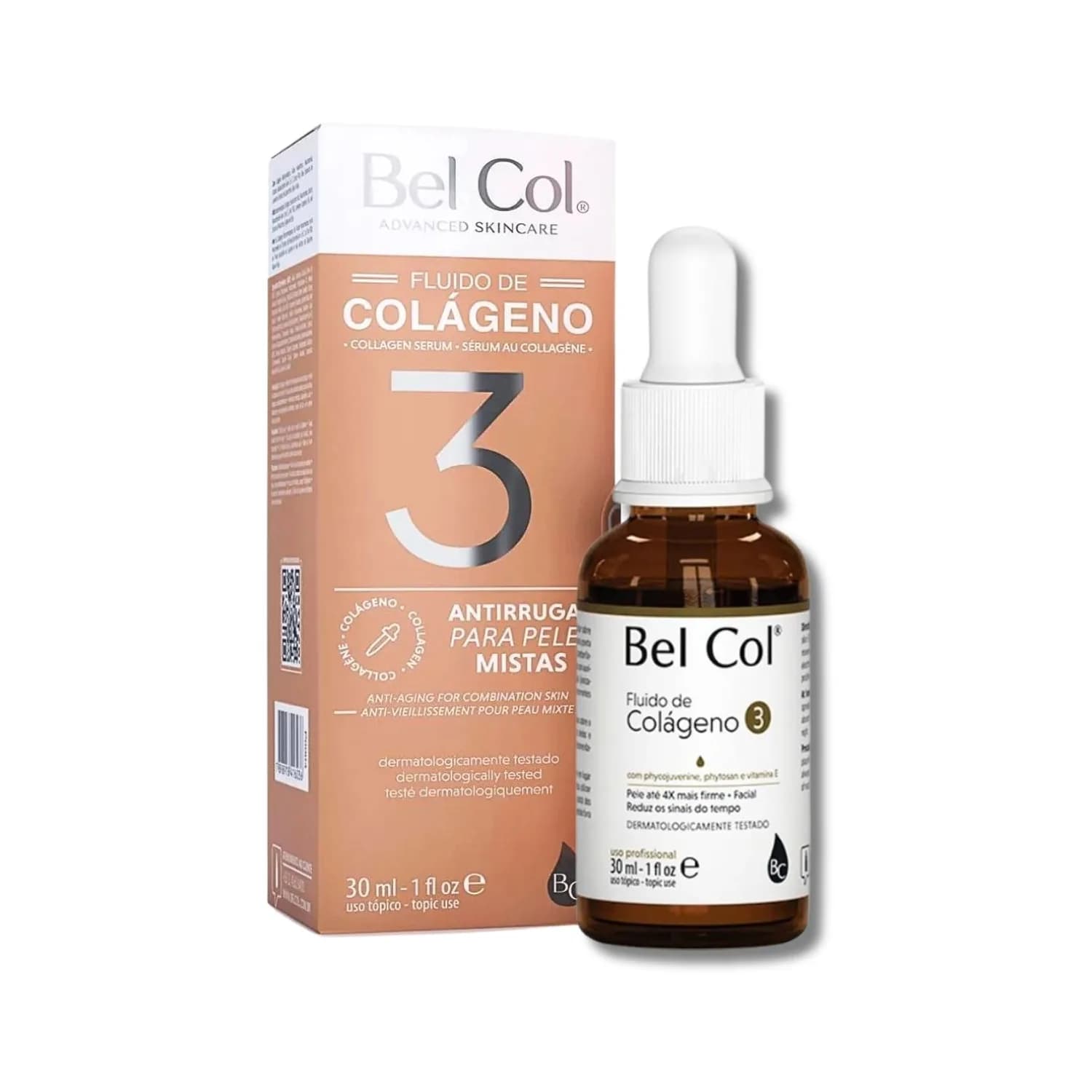 Bel Col Fluido de Colageno 3 Peles Mistas Niacinamida 30ml — foto 1