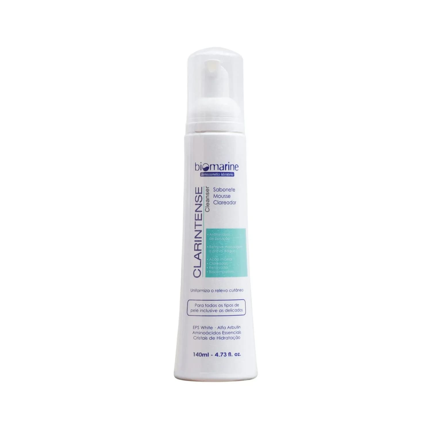 Biomarine Clarintense Limpeza Facial Mousse Sabonete 140 ml