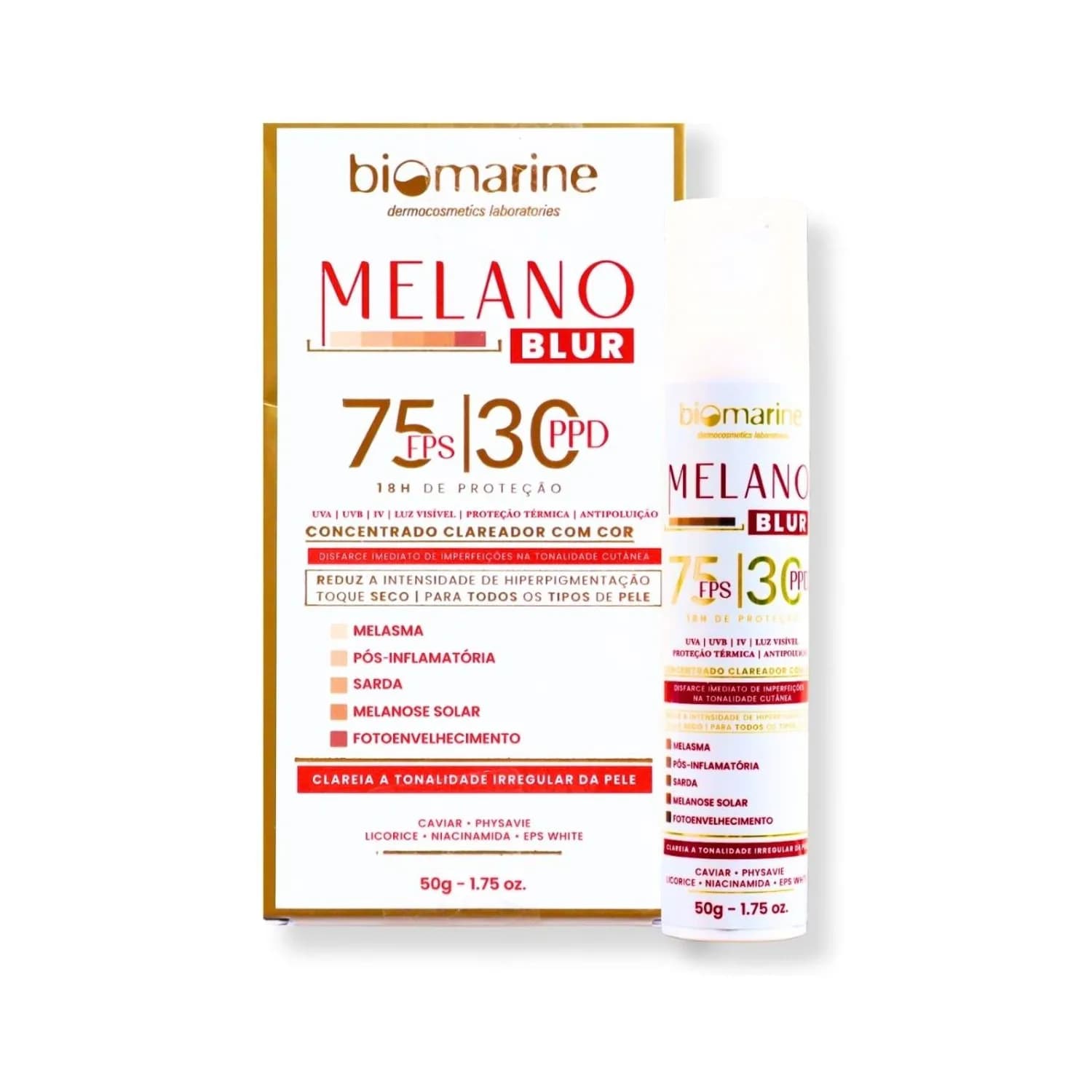 Biomarine Filtro Solar Facial Melano Blur Fps 75 Melasma 50g — foto 1
