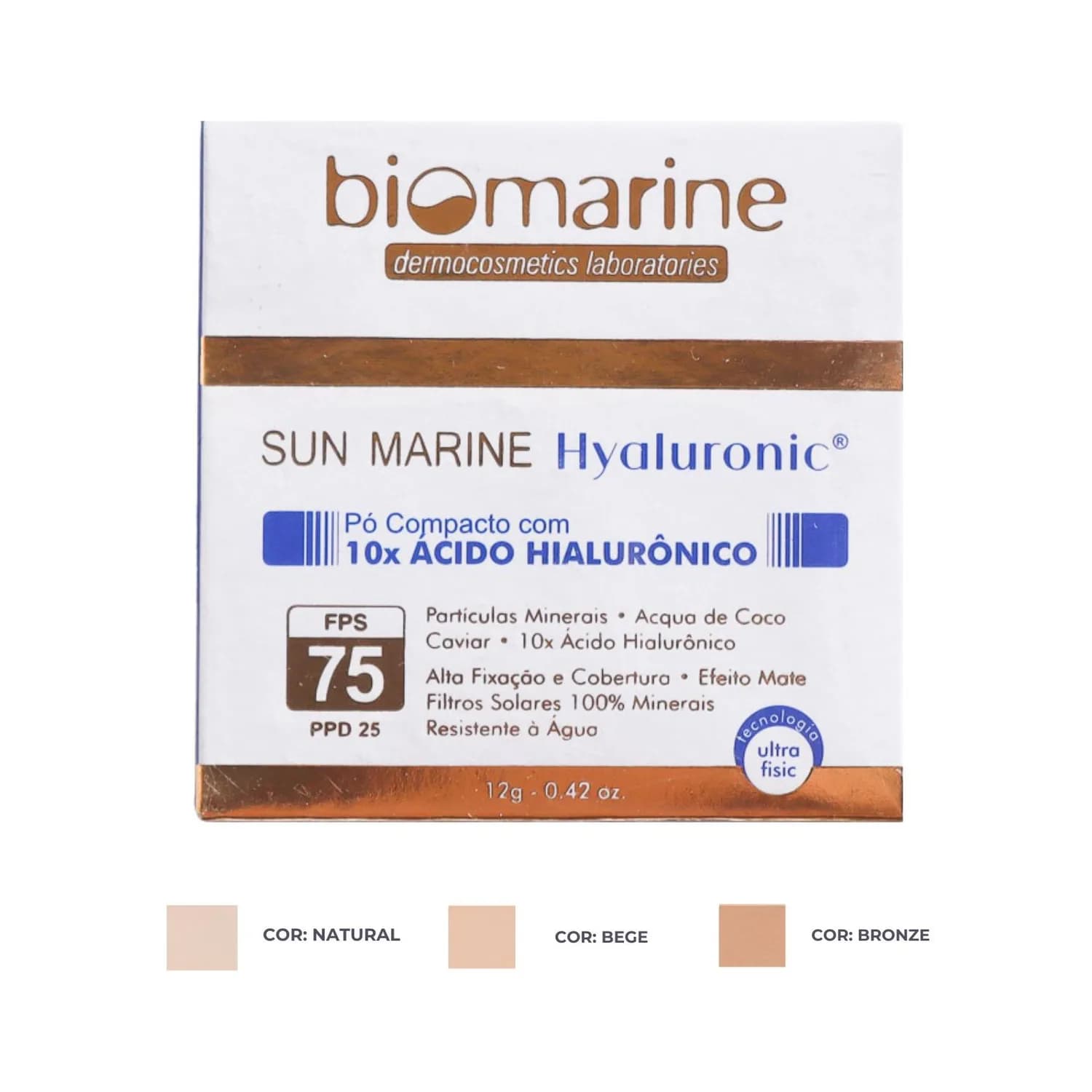 Biomarine Pó Compacto Sun Marine Hyaluronic com FPS 75 12g — foto 1
