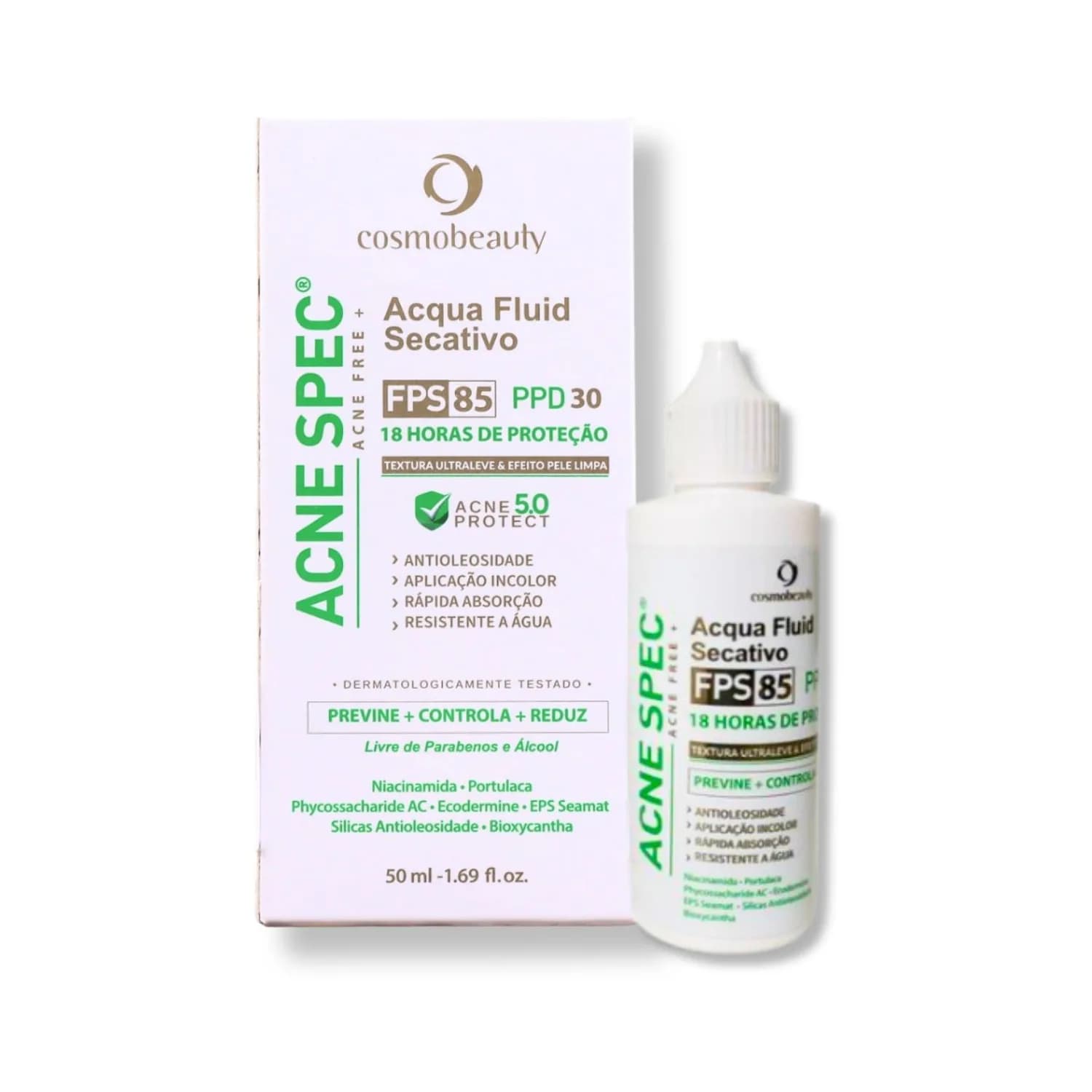 Cosmobeauty Acne Spec Acqua Fluid Secativo FPS 85 50ml
