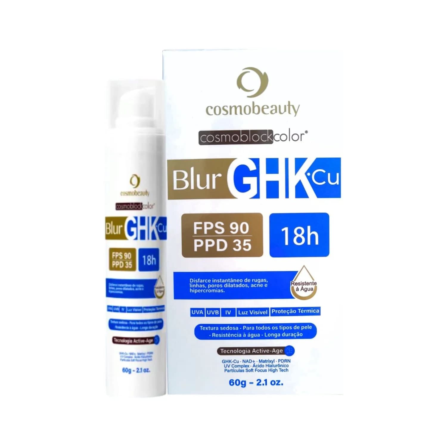 Cosmobeauty Filtro Solar Blur GHK-Cu  FPS 90  Pdrn Cores 60g