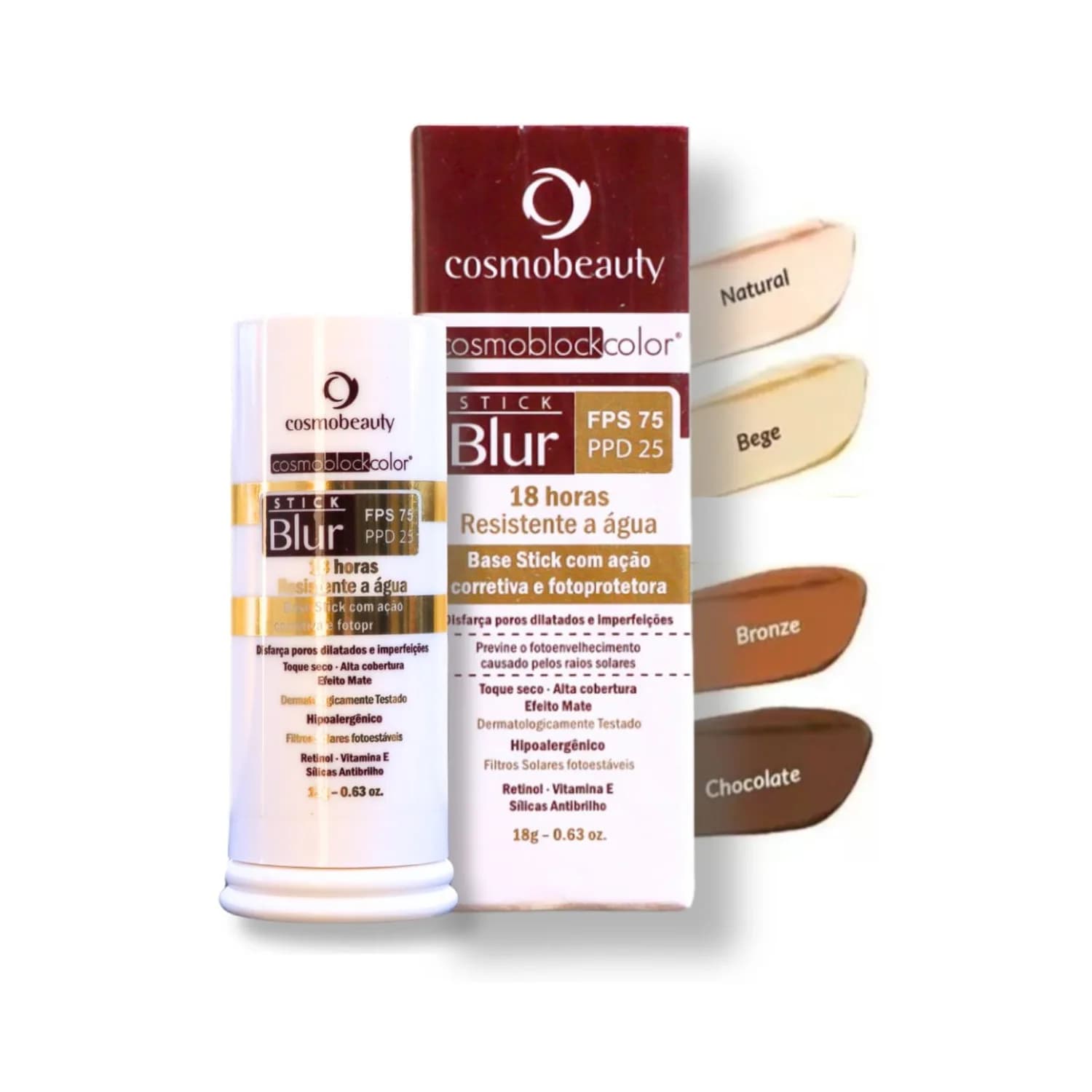 Cosmobeauty Filtro Solar Stick Blur FPS 75 Efeito Mate 18g — foto 1