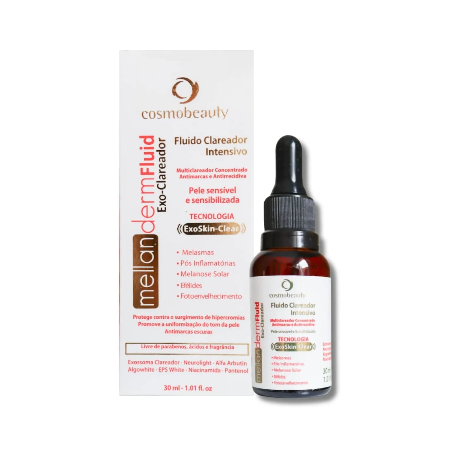 Cosmobeauty Mellanderm Fluid Exo Clareador Melasma 30ml — foto 1