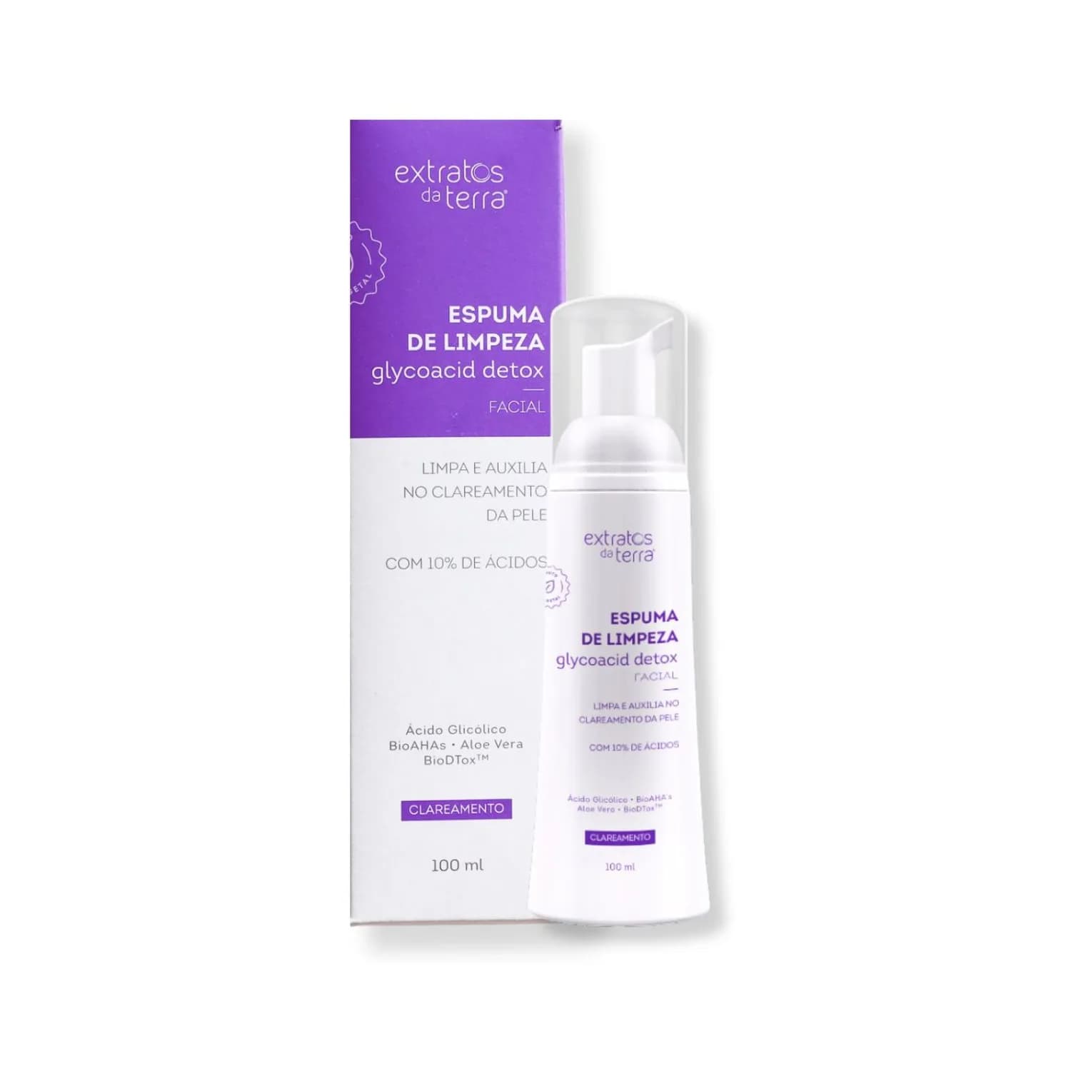 Extratos da Terra Espuma De Limpeza GlycoacidDetox 100ml