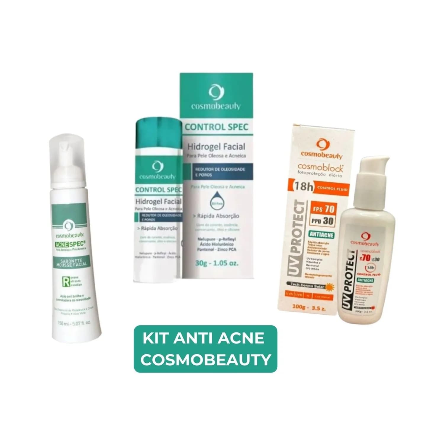 Kit Cosmobeauty Peles Acne Anti Oleosidade e Acneicas 3x — foto 1