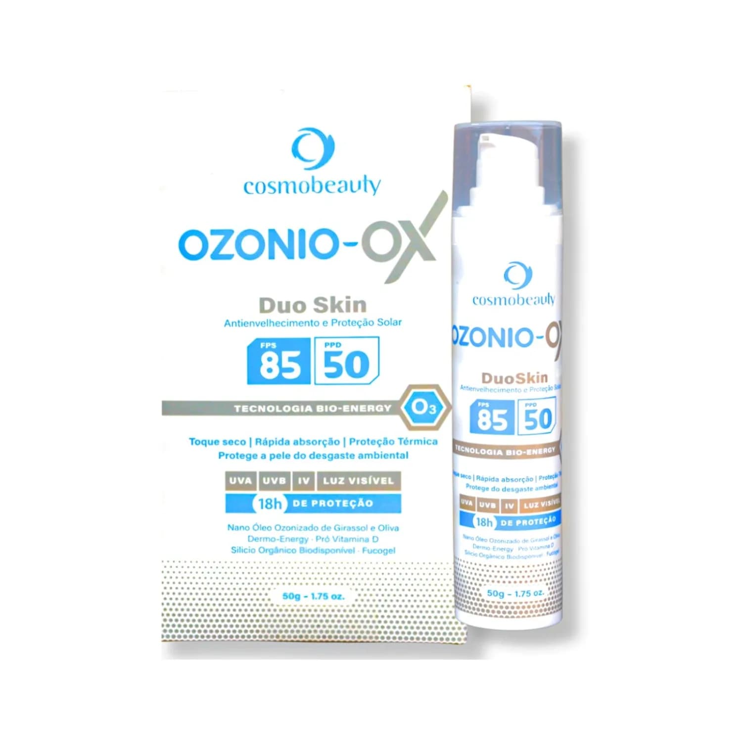 Protetor Solar Ozonio OX 18h FPS 85 Cosmobeauty 50g — foto 1