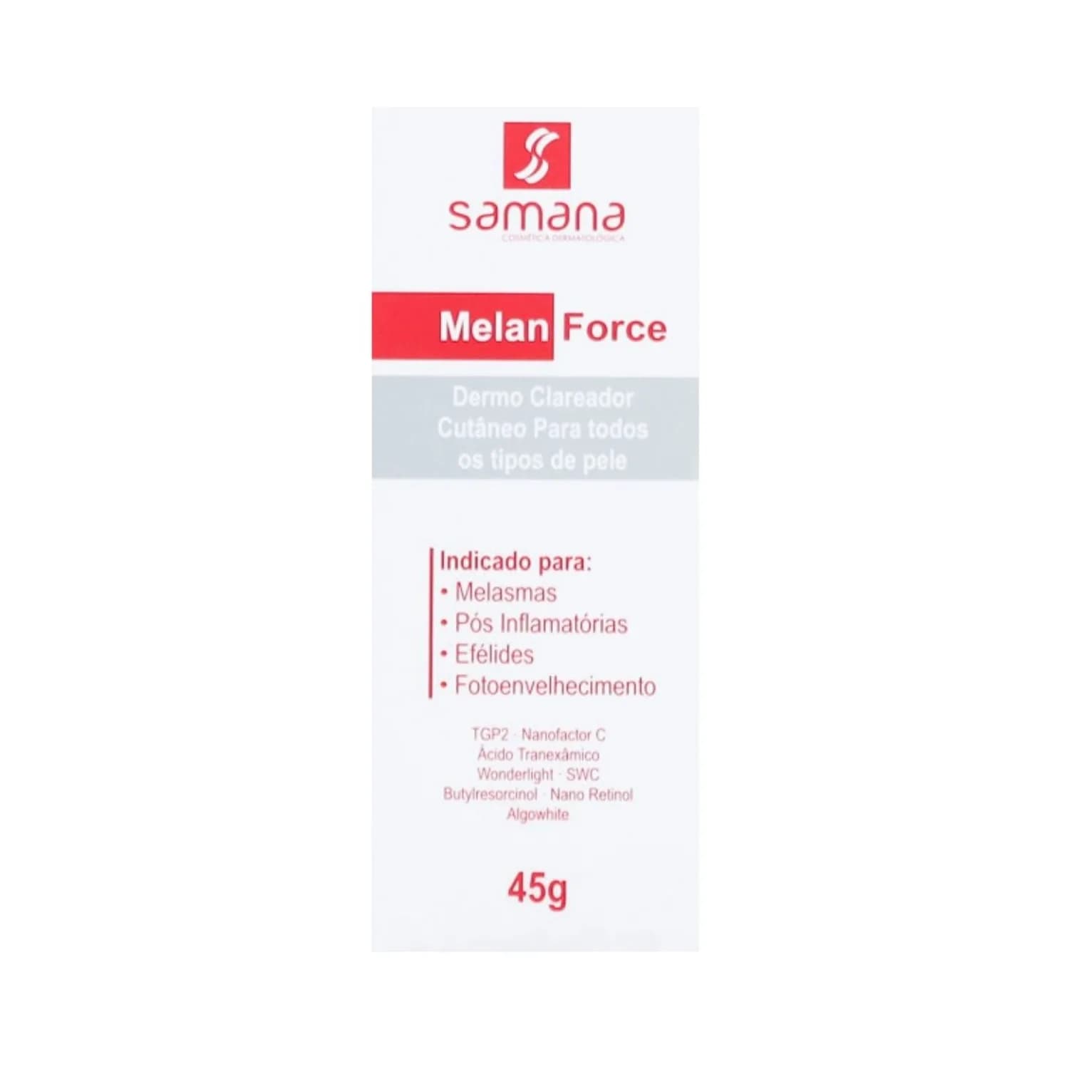 Samana Creme Clareador da Pele Dermo Melan Force 45g — foto 1