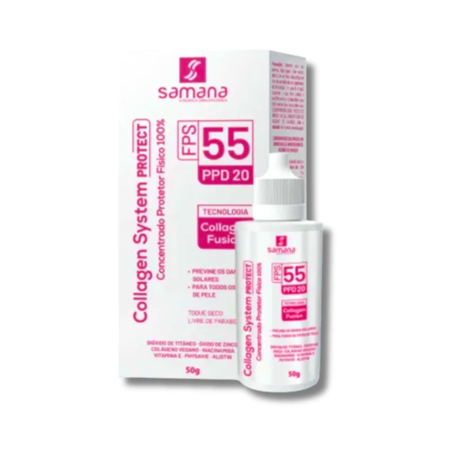 Samana Filtro Solar Fisico FPS 55 Collagen System 50ml — foto 1