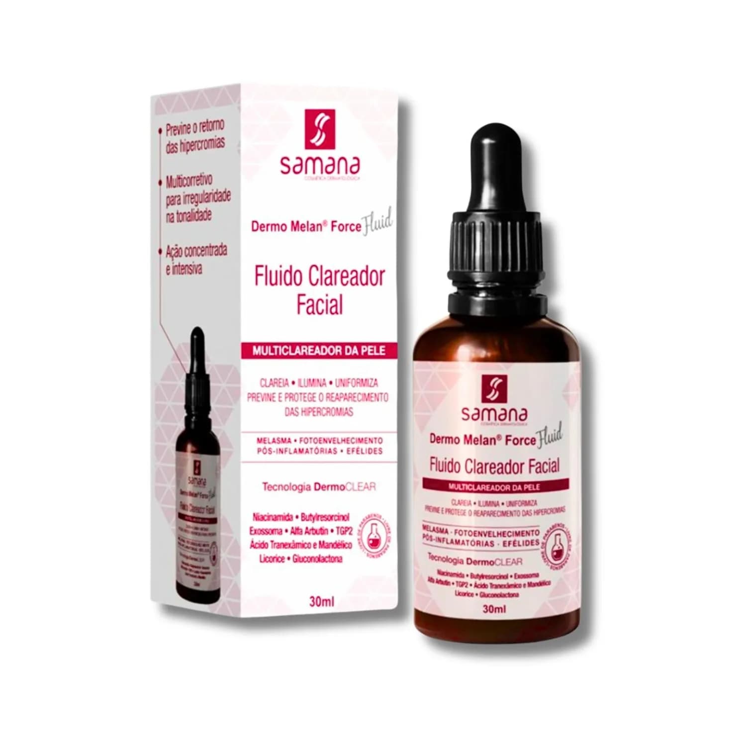 Samana Fluido Multi Clareador Facial Exossomas Melasma 30ml — foto 1