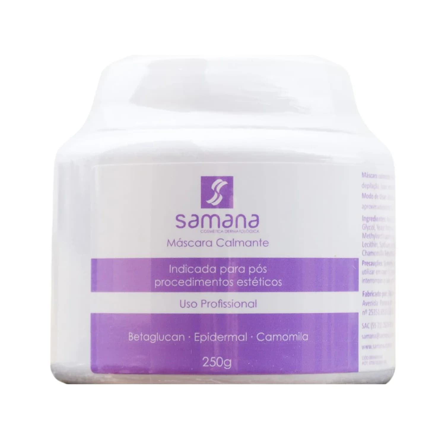 Samana Mascara Facial Calmante Profissional 250g