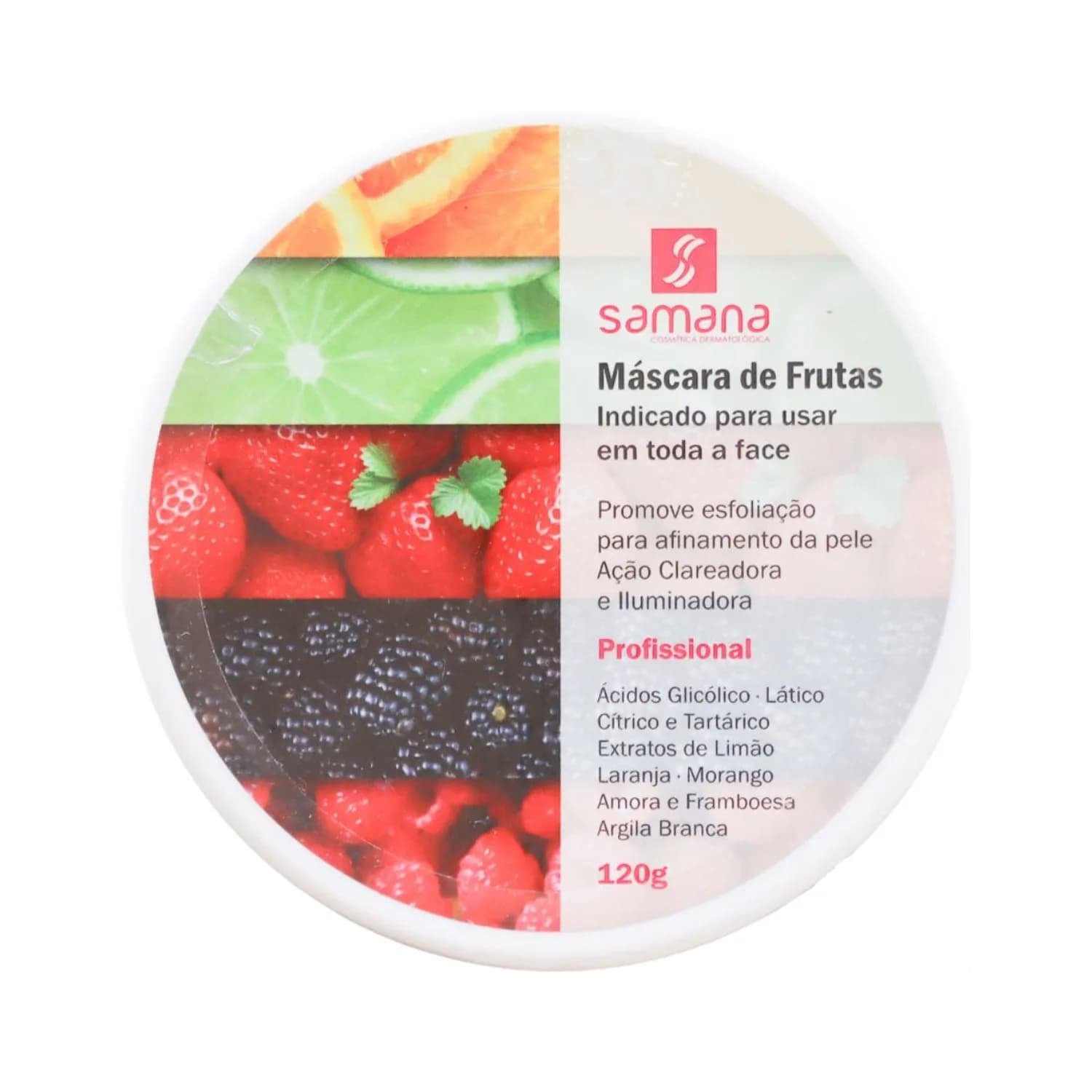 Samana Mascara Facial De Frutas Profissional 120g
