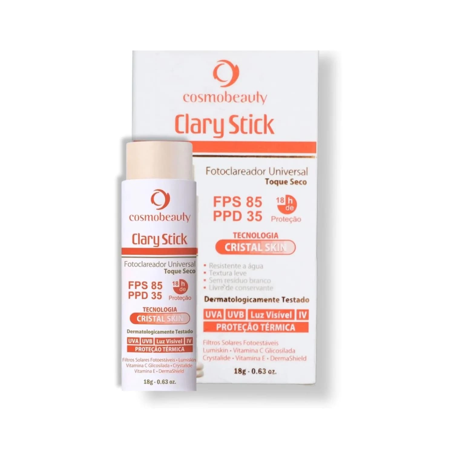 Cosmobeauty Clary Stick FPS 85 Fotoclareador Toque Seco 18g